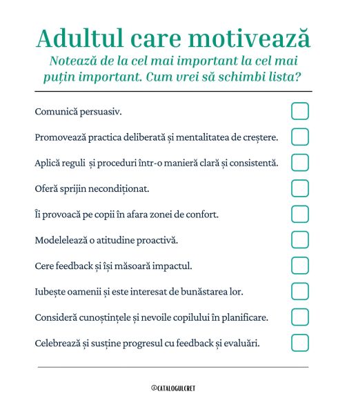 Adultul care motivează Catalogul Creț